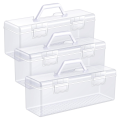 3 Pcs Paint Storage Box for 2 Fl. Oz Acrylic Paints, Acrylic Portable Craft Art Organizer with Handle, 30 Bottles White. 