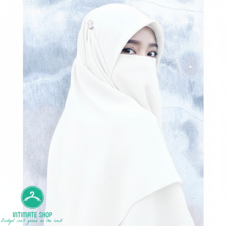 Instant Ready Stylish White Hijab With Niqab For Woman (Custom Color Req Available) - Hijab Collection - Hijab - Hijab Collection - Niqab
