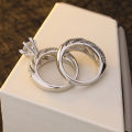 Luxury 2pcs/set Gemstone Diamond Ring Set Top Quality Party Wedding Rings For Women Accept Custom Silver Sterling 925 ZRR955.