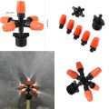 Five Way Misting Atomization Fogger Nozzle (1-Pc) with Half (1/2) inch to 6mm size Adapter Connector (1-Pc) for Easy Installation on Crop Field, Nursery and Vegetable Gardens..
