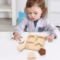 Kids Wooden Board Puzzle Toy Baby Safe Nature Wood Blocks Teether Toy Montessori Education Building Block Stacking Children Game.