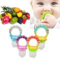 Fruit Feeder Pacifier-Baby Teething Toy Teether (with Extra 3 Nipples) -Color as per stock. 