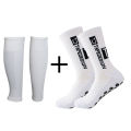 1 set of glued non slip sports socks, solid arrow football socks and leg protection socks.