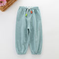 Children Pants Summer Cotton Thin Breathable Prevent Mosquito Candy Color Kids Boys Girls Baby Pants.