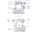 Mini Portable Electric Sewing Machine, Desktop Household Appliance, Night Light, Straight Line Hand Table, Two-Thread Kit. 