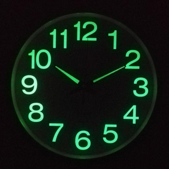 12'' Modern Luminous Large Quartz Wall Clock Glow In The Dark Bedroom Office