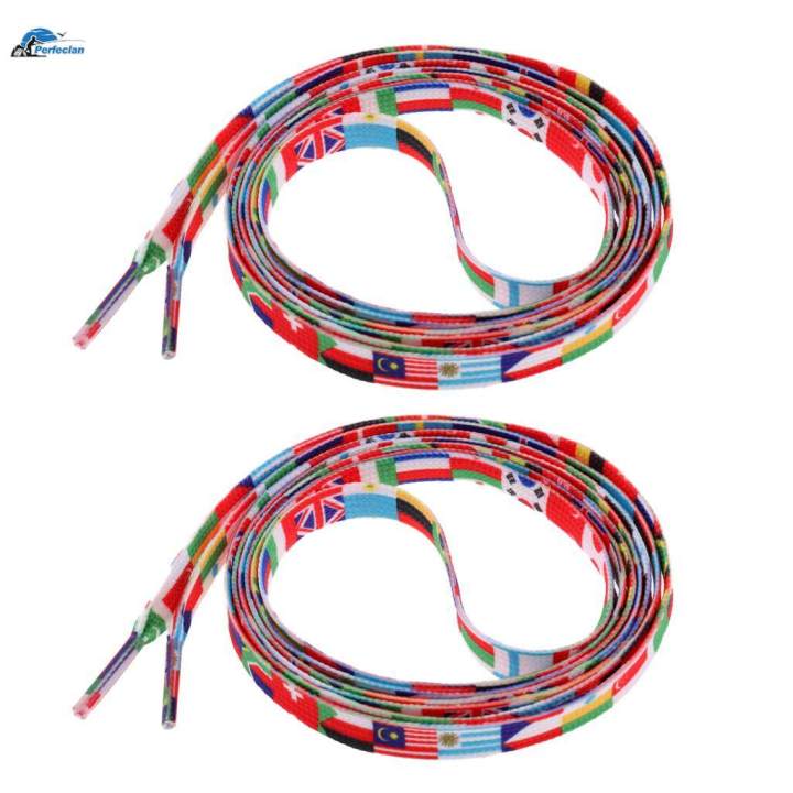 1 Pair of Roller Skates Shoes Lace Shoes Strings for Hocky Flag Pattern