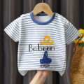 Elegantstunning Children Short Sleeve Tops Cartoon Printing Round Neck T-shirt Summer Breathable Cotton Shirt For Boys Girls.