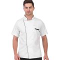 High-Quality Micro Twill Suiting Chef Coat – Stylish Short Sleeve Culinary Jacket.