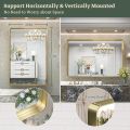 55 x 36 inch brushed gold bathroom mirror for non-rusting aluminum alloy metal frame for home decor (horizontal/vertical).