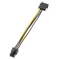 Video 6 Pin To 4 Pin Male Power Supply Cable 18awg 6 Pin To 4 Pin Extension Conversion -E Adapter Cable 15cm. 