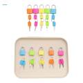 5 Pieces Montessori Material Color Matching Lock Set for Children Toddlers.