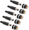 DC Male Jack and Female Socket Round Combo Pack - 2.1mm - Set of 10Pcs / 5Pair | Convenient Power Connectors for Various Applications.