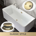 1Set Bathtub Drain Gold Tip Toe Bath Tub Drain Kit with Two-Hole Overflow Faceplate Bath Tub Drain Set Brushed Gold. 