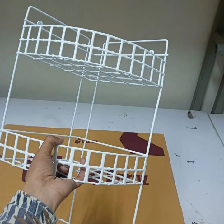"White%20Finish%203-Step%20Triangle%20Corner%20Storage%20Rack%20%E2%80%93%20Durable%20Iron,%20Easy%20to%20Install,%20Hanging%20Kitchen%20Organizer%20%E2%80%93%201%20Pc"%20-%20Image%202