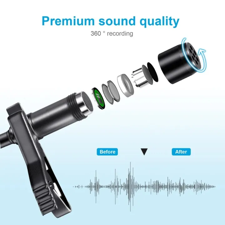 MAMEN%203.5mm%20Plug%20Lavalier%20Microphone%20with%208m%20Long%20Cable%20for%20Camera%20Smartphone%20Laptop%20Interview%20Vlog%20Recording%20Microphone%20-%20Image%203