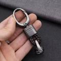 Metal Luxury Leather Lanyard Keychain Men Women Car Key Ring Holder Hand. 