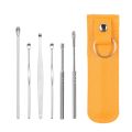 Ear Pick Set Portable Ear Cleaner Set Stainless Steel With Lather Case 1set 6 PCS. 