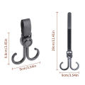 Black Double Hook Baby Stroller Hanger Cannot Rotate And Rotation Adjustment Cart Hook Loop Fastener Stroller Accessories. 