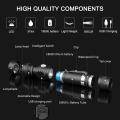 Brillante Torcia Led Torch Usb Rechargeable, Super Bright 600 Lumen Zoomable Pocket Torch Flashlight, Adjustable Focus Waterproof Powerful Torch For Camping. 