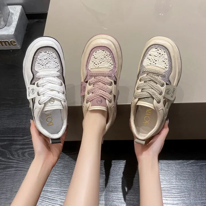 2023%20summer%20new%20ins%20Korean%20version%20hollow%20white%20shoes%20female%20students%20thick%20bottom%20breathable%20casual%20sports%20shoes%20-%20Image%204