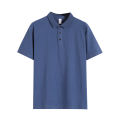 Xinjiang long-staple cotton 250g heavy dark green short-sleeved polo shirt for summer loose khaki lapel men's t-shirt. 