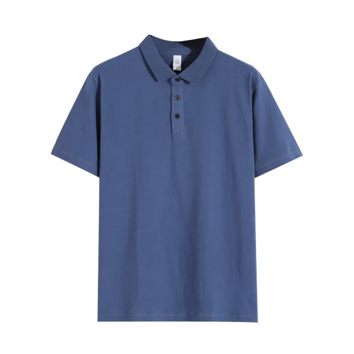 Xinjiang%20long-staple%20cotton%20250g%20heavy%20dark%20green%20short-sleeved%20polo%20shirt%20for%20summer%20loose%20khaki%20lapel%20men's%20t-shirt%20-%20Image%206