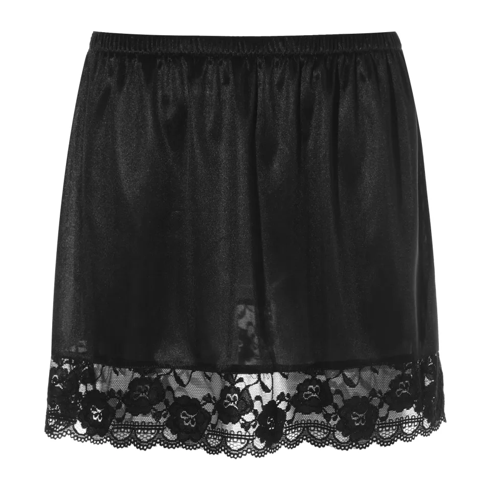 Women Basic Underskirt Ice Silk Female Half Length Skirt Anti