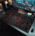 Black and Red Honeycomb Mat Art Large Gaming Mouse Pad Gamer Mouse Mat Computer Gaming Locking Edge MousePad Keyboard Desk Pad.