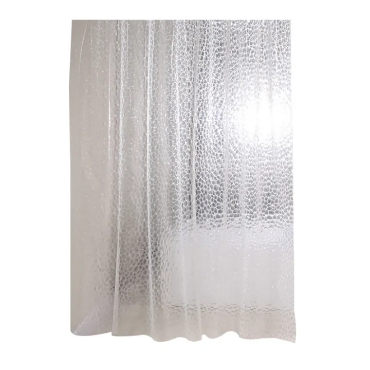 Clear%20EVA%20Shower%20Curtain%20Liner%20Waterproof%20Transparent%203D%20Water%20Square%20Bathroom%20Curtain%20in%2071inch%20x%2079inch,%2012%20Hooks%20-%20Image%203