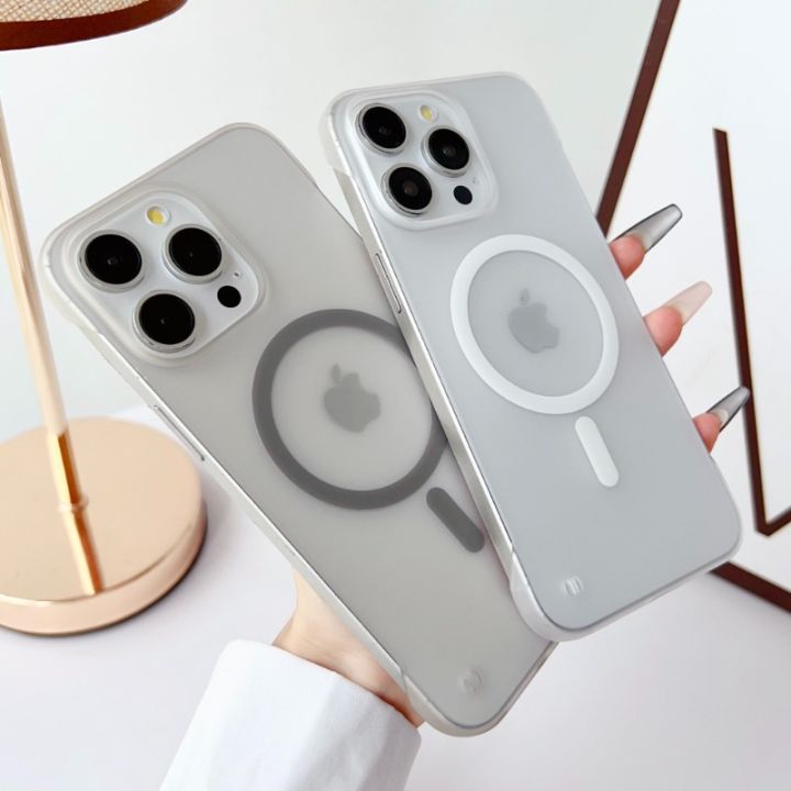 HOCE%20Frameless%20Matte%20Magnetic%20Phone%20Cases%20For%20iPhone%2011%2012%2013%2014%2015%2016%2017%20Pro%20Max%2014%2015%2016%20Plus%20MagSafe%20Case%20Hard%20PC%20Translucent%20Back%20Cover%20-%20Image%202