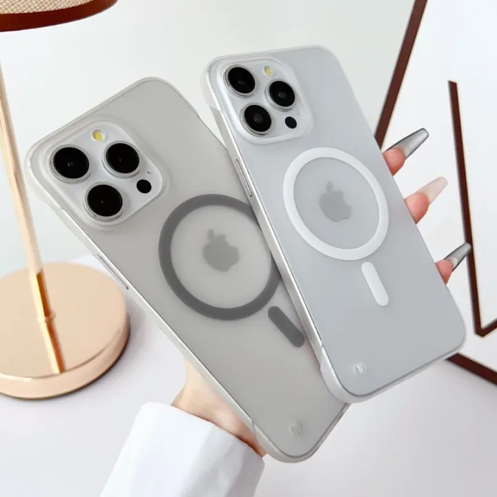 HOCE%20Frameless%20Matte%20Magnetic%20Phone%20Cases%20For%20iPhone%2011%2012%2013%2014%2015%2016%2017%20Pro%20Max%2014%2015%2016%20Plus%20MagSafe%20Case%20Hard%20PC%20Translucent%20Back%20Cover%20-%20Image%202