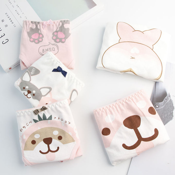 5Strip%20Underwear%20Female%20Student95%25Cotton%20Korean%20Style%20Girl%20Cute%20Cartoon%20Middle%20Waist%20Women's%20Briefs%20for%20Junior%20High%20School%20Students%20-%20Image%206