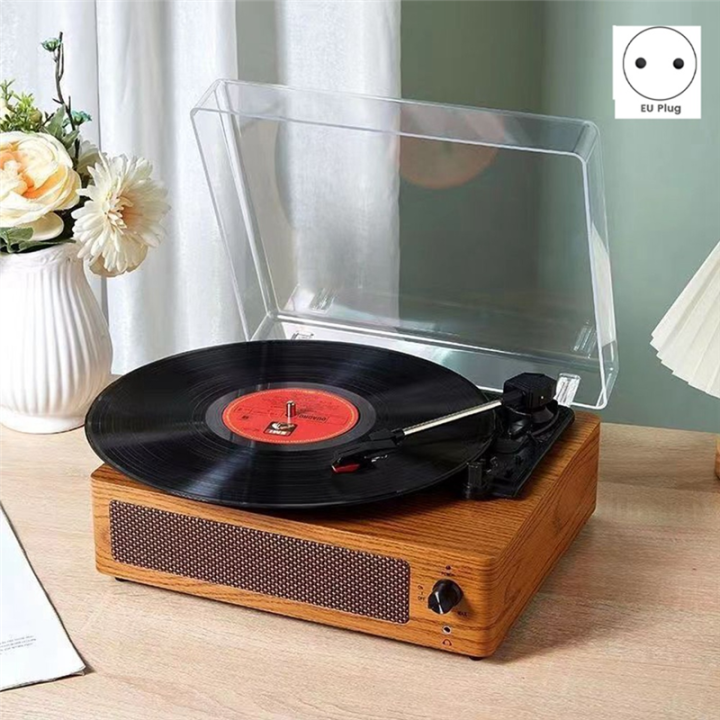 Bluetooth%20Enabled%20Vintage%20Turntable%20Phonograph%20Multi-Functional%20Wooden%20Record%20Player%20Vinyl%20Player%20Audio%20-%20Image%202