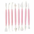 8pcs/Set Sculpture Sugar Modeling Cutter Smoother Polymer Clay Mold Fondant Flower Gum Paste Decorating Pen Tool Kit. 