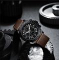 NAVIFORCE NF8055L PU Leather Chronograph Watch For Men’s –Black & Chocolate. 