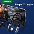【No-profit】 UGREEN 90 Degree Gaming Type C 3.5 Jack Earphone USB C to 3.5mm AUX Headphones cable Huawei P40 mate 20. 