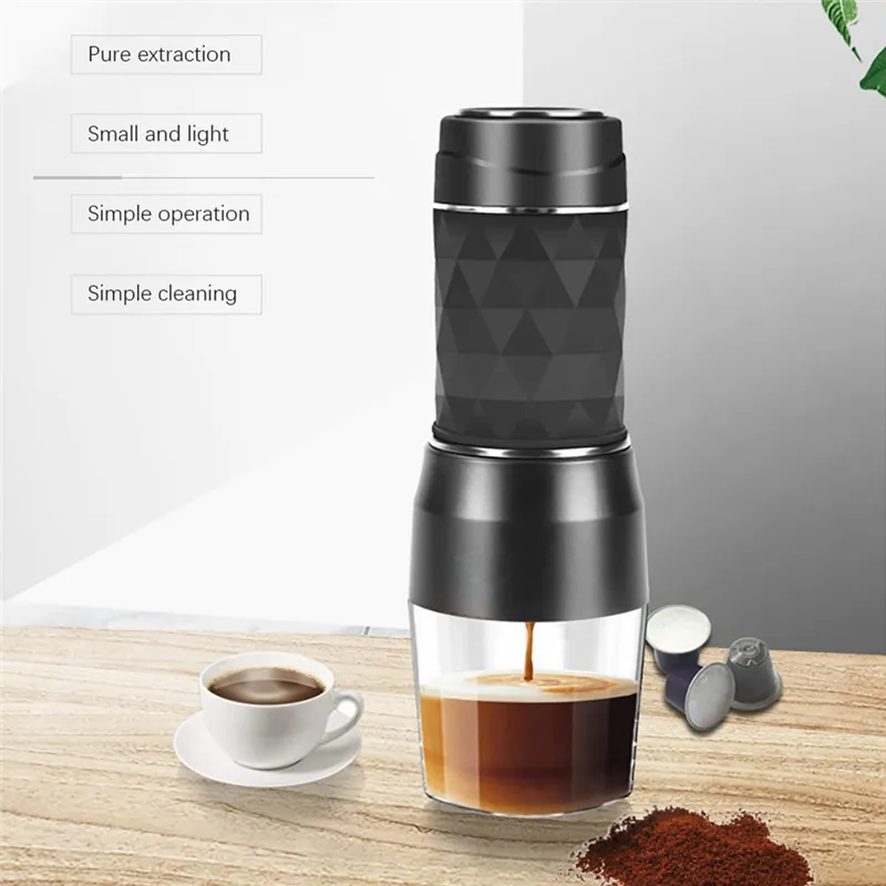 Espresso Coffee Maker Hand Press Capsule Ground Coffee Brewer