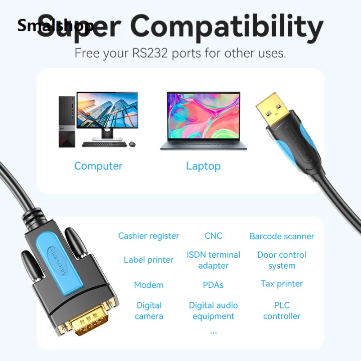 Smalshop%20Vention%20USB%20to%20RS232%20Serial%20Converter%20Compatible%20with%20Windows%208/8.1/10/11%20macOS%20Linux%20Connect%20computer%20printer%20-%20Image%202