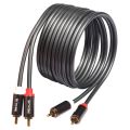 Rexlis 2 Pcs 2 Rca to 2 Rca Male to Male Hifi Audio Cable Ofc Av Speaker Wire for Tv Dvd Amplifier Subwoofer, 1.8M & 1M. 