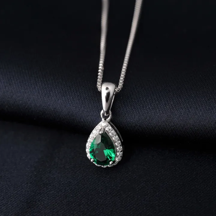 Potiy%20Pear%20Simulated%20Nano%20Emerald%20925%20Sterling%20Silver%20Pendant%20Necklace%20Without%20Chain%20For%20Women%20Gemstone%20Statement%20Necklace%20Daily%20-%20Image%202