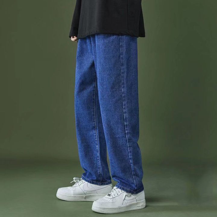 Fashion 2022 Denim Jeans Men's Straight Loose Korean Versatile Spring Autumn Retro Wide Leg Casual Pants Baggy Jeans for Men