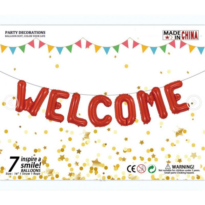 Welcome Foil Balloons Banner Office and Home School Party Decorations Celebrate Party Supplies