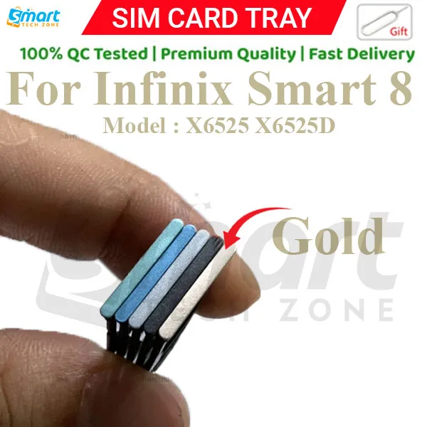 For%20Infinix%20Smart%208%20X6525%20X6525D%20Sim%20Tray%20Micro%20SD%20Card%20Slot%20with%20Sim%20Ejector%20Pin%20Replacement%20Part%20-%20Image%204