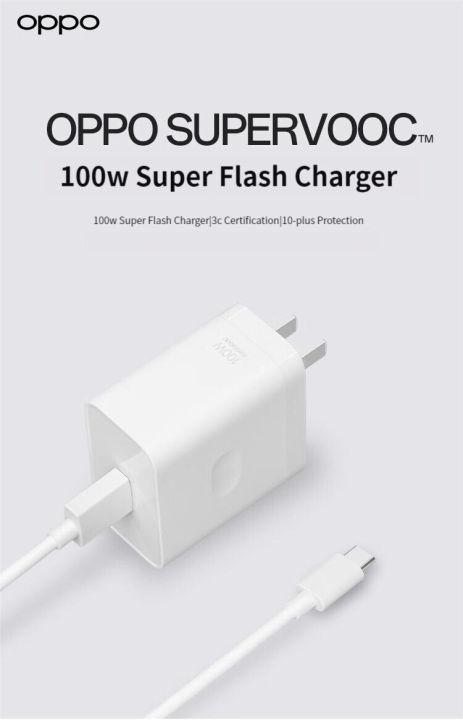 Original OPPO 100W VCBAUACH Dual Port SuperVOOC Charger USB A Type