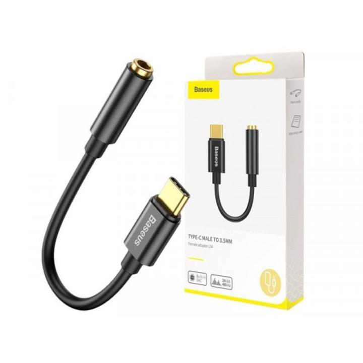 Baseus l54 টাইপ-c মেল থেকে 3.5mm অ্যাডাপ্টার (CATL54-01) -কালো