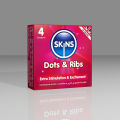 SKINS Dots & Ribs 4pcs Condom. 