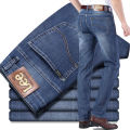Lee dex Jeans Men's Straight Loose Elastic Business Casual Autumn and Winter Thick High-End Goods Long Jeans.