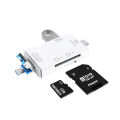 6-in-1 Universal USB OTG Card Reader, Type-C, MicroUSB, USB A, SD/MicroSD Support, Plug-and-Play Data Transfer - New. 
