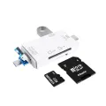 Multifunction Otg Card Reader Type C - 6 In 1 Usb 2.0 All In One Card Reader - Convenient Data Transfer For Multiple Card Types. 